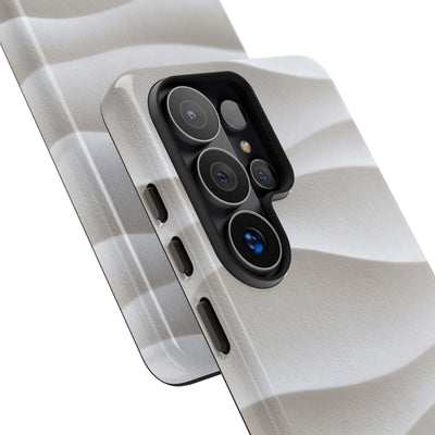 White Tough Phone Case for Samsung - Arctic Flow Ridges