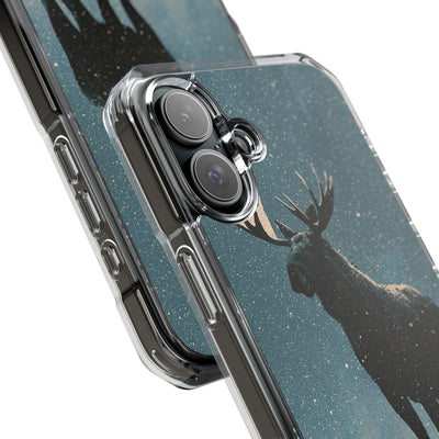 Nordic Boreal Moose · Clear Impact Magnetic Phone Case for iPhone · Blue