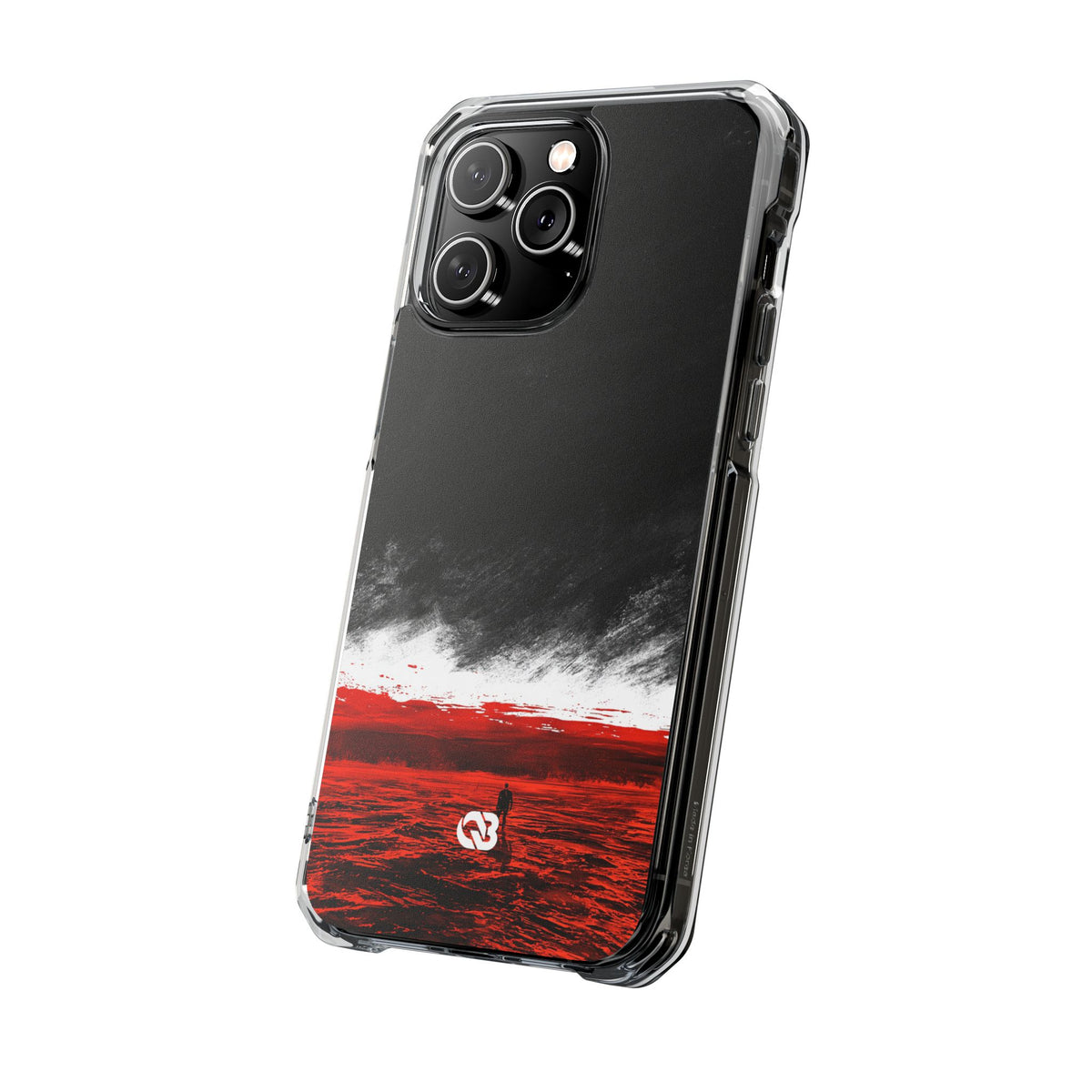 Crimson Void · Clear Impact Magnetic Phone Case for iPhone ·  Black