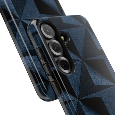Blue Tough Phone Case for Samsung - Indigo Basalt Facets