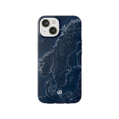 Nordic Contour Chart · Lite Phone Case for iPhone ·  Blue