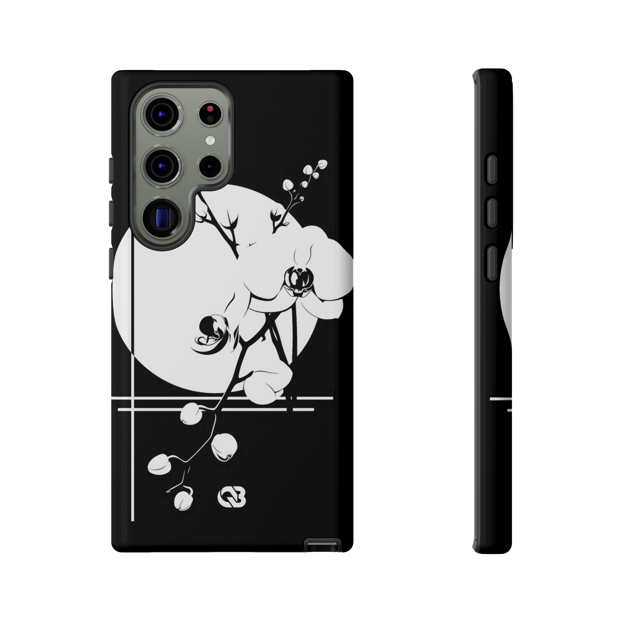Black Tough Phone Case for Samsung - Lunar Orchid Grid
