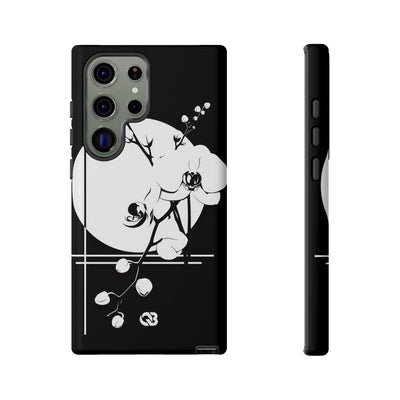 Black Tough Phone Case for Samsung - Lunar Orchid Grid