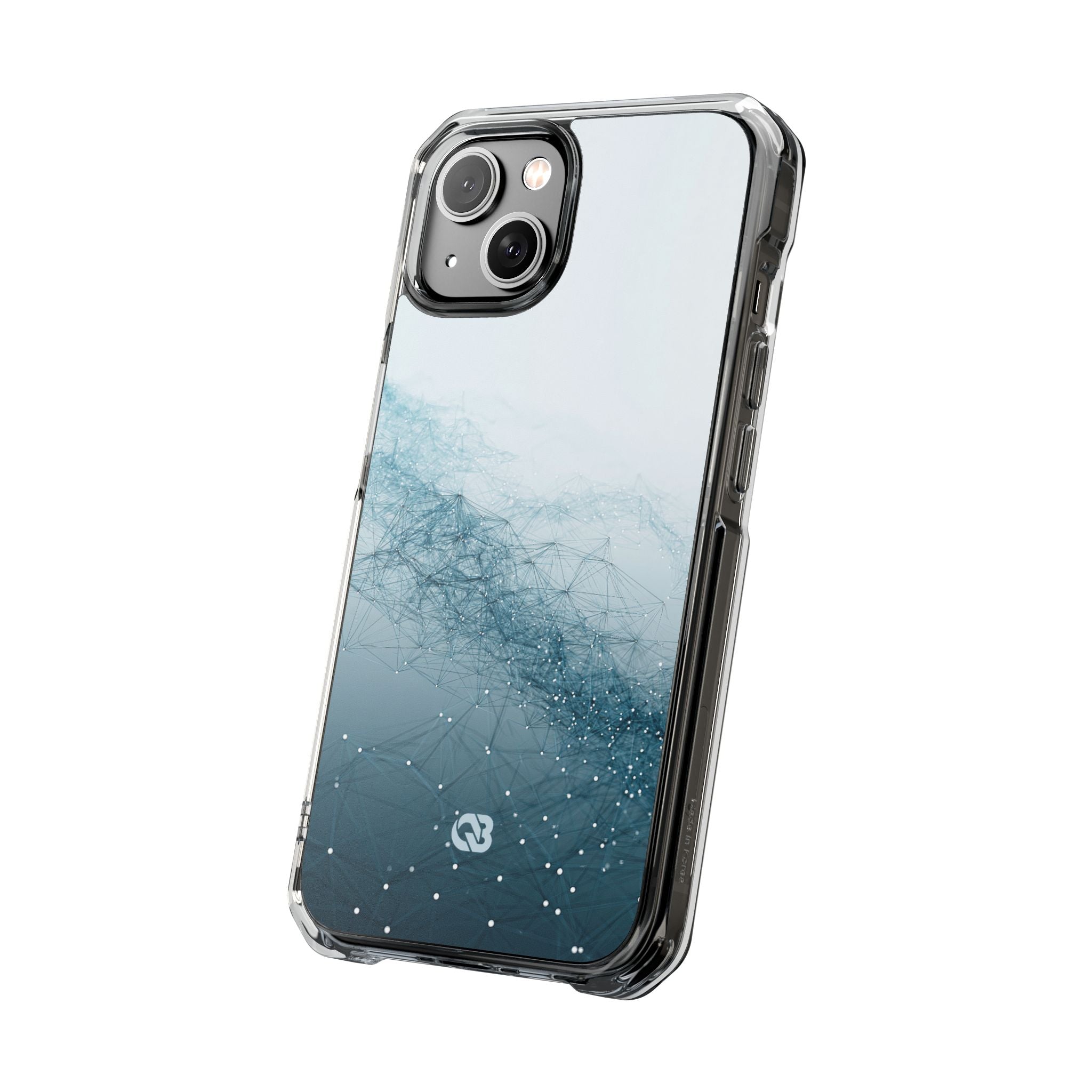 Teal Impact MagSafe Phone Case for iPhone - Cyan Vector Lattice