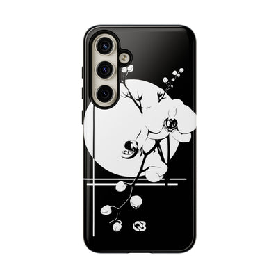 Black Tough Phone Case for Samsung - Lunar Orchid Grid
