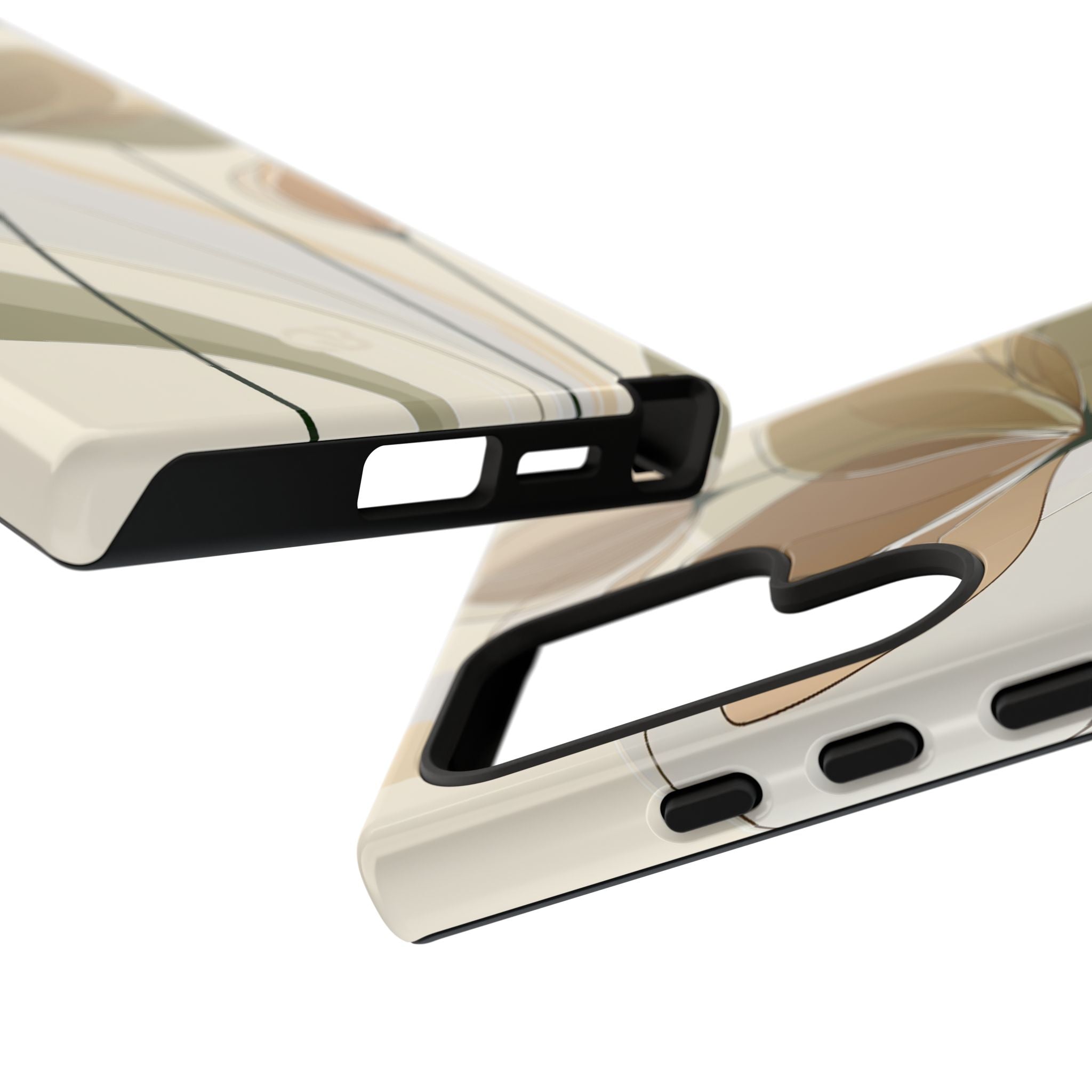 Beige Tough Phone Case for Samsung - Muted Ochre Petals