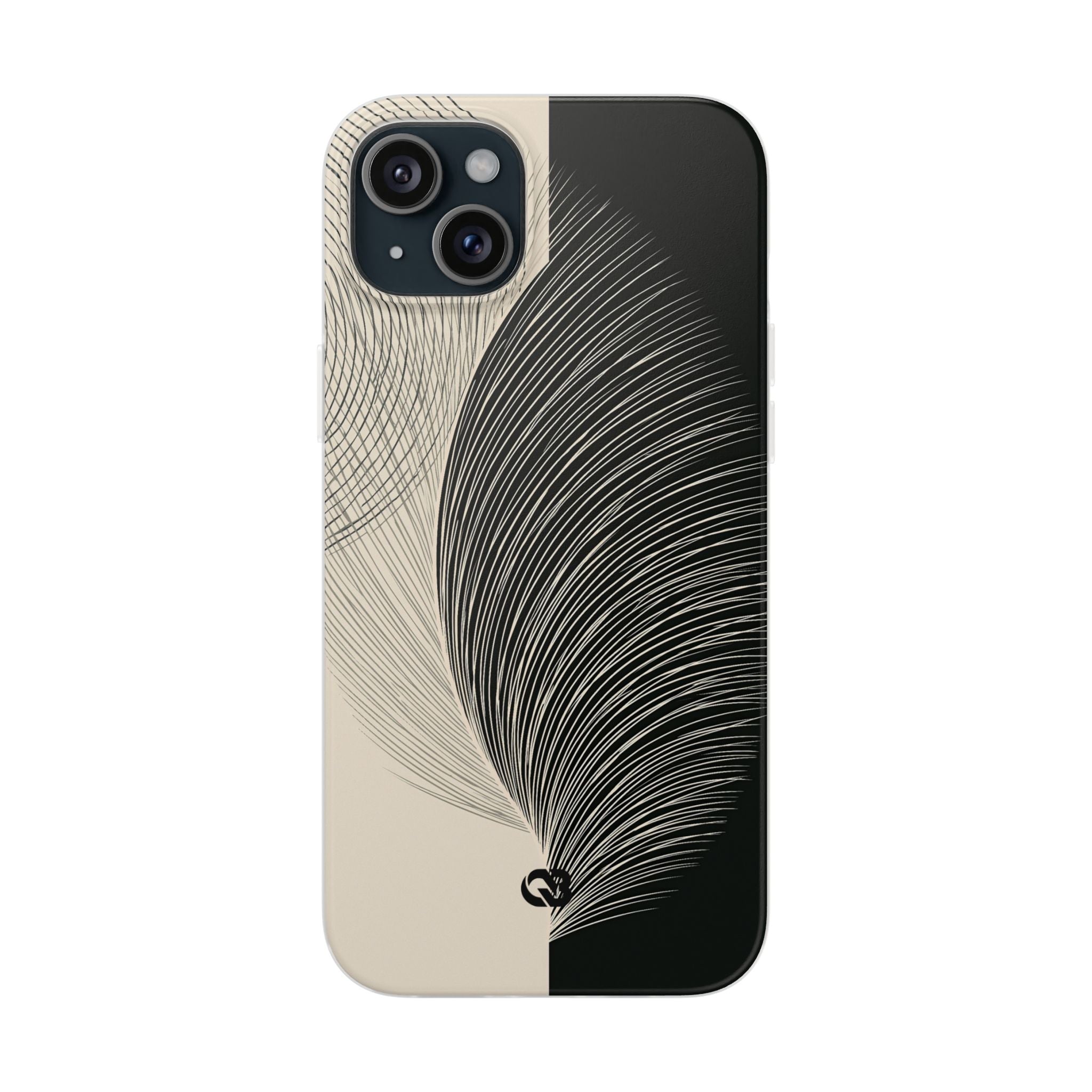 Beige Lite Phone Case for iPhone - Obsidian Cream Plume