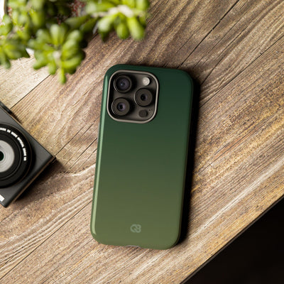 Green Tough Phone Case for iPhone - Shadow Moss Grain