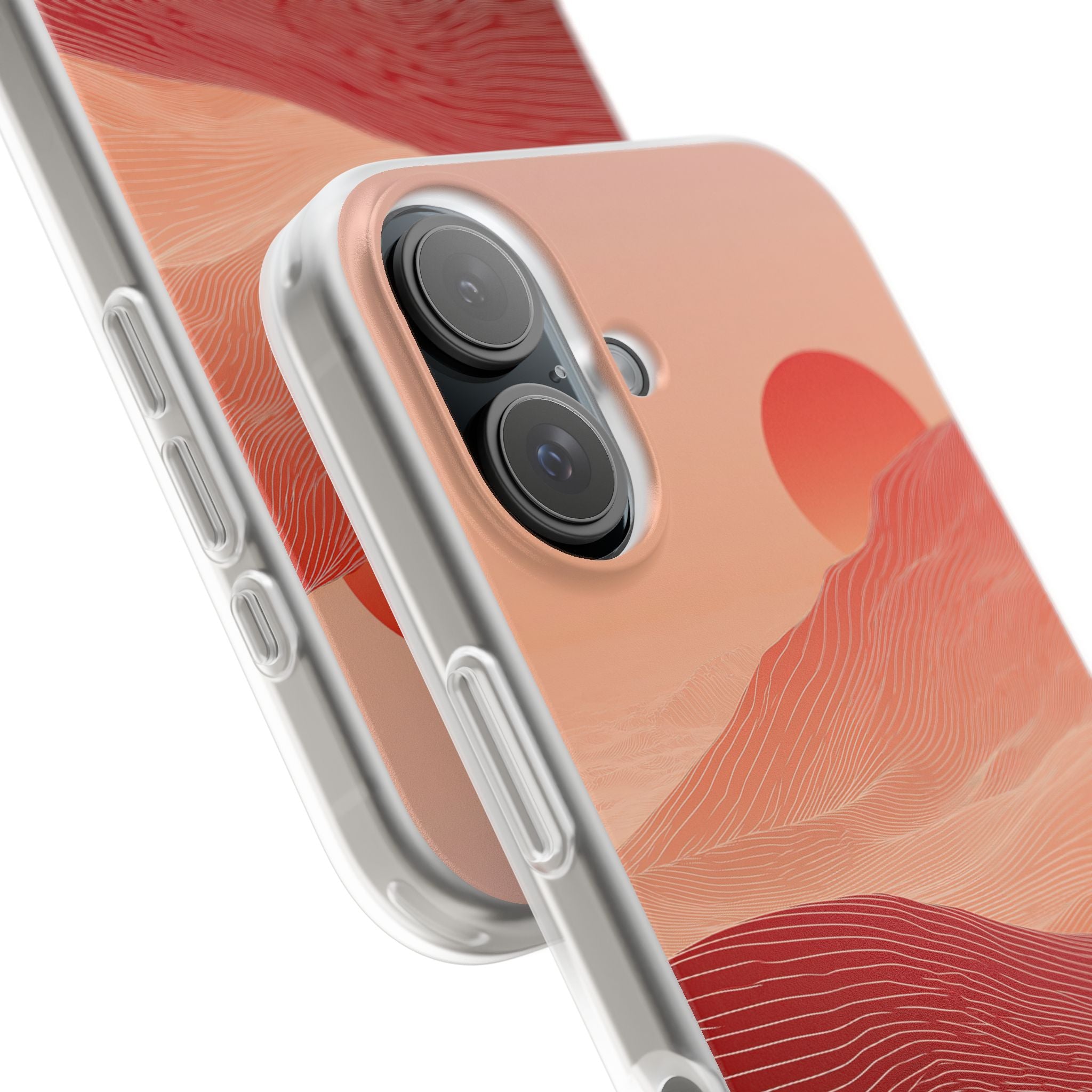 Red Lite Phone Case for iPhone - Crimson Ridge Lines