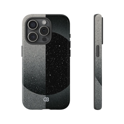 Black Tough Phone Case for iPhone - Lunar Static Orbit
