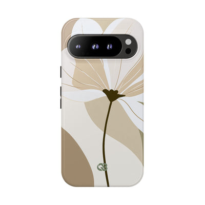 Beige Tough Phone Case for Google Pixel - Sage Linen Magnolia