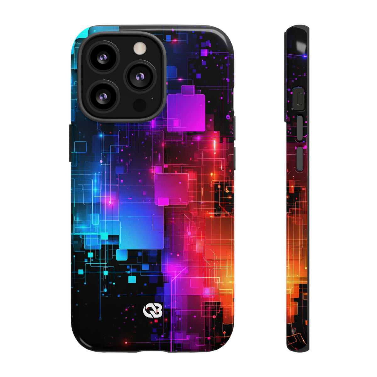Spectral Circuit Grid · Tough Phone Case for iPhone · Black