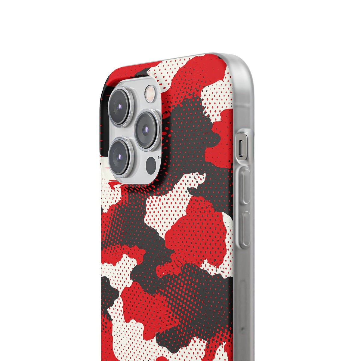 Crimson Halftone Camo · Lite Phone Case for iPhone ·  Red