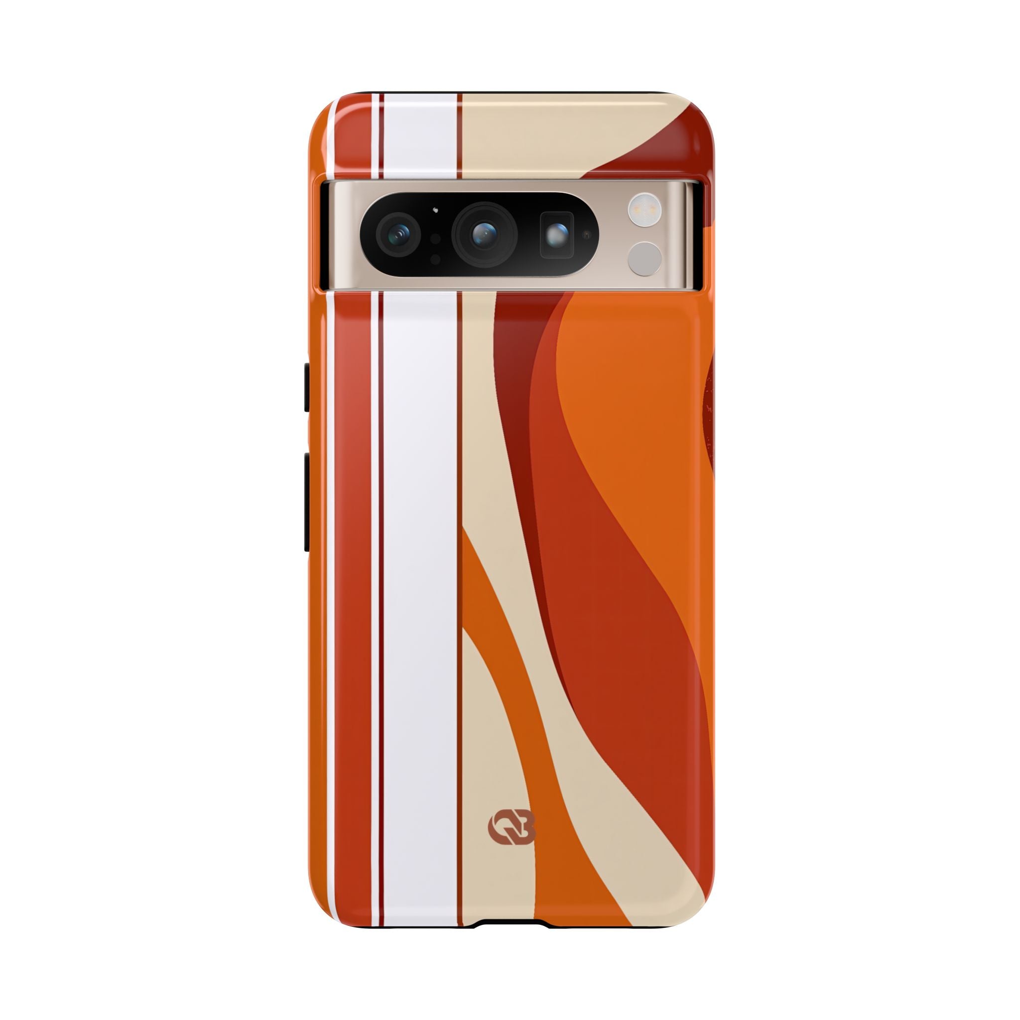 Orange Tough Phone Case for Google Pixel - Terracotta Metro Line