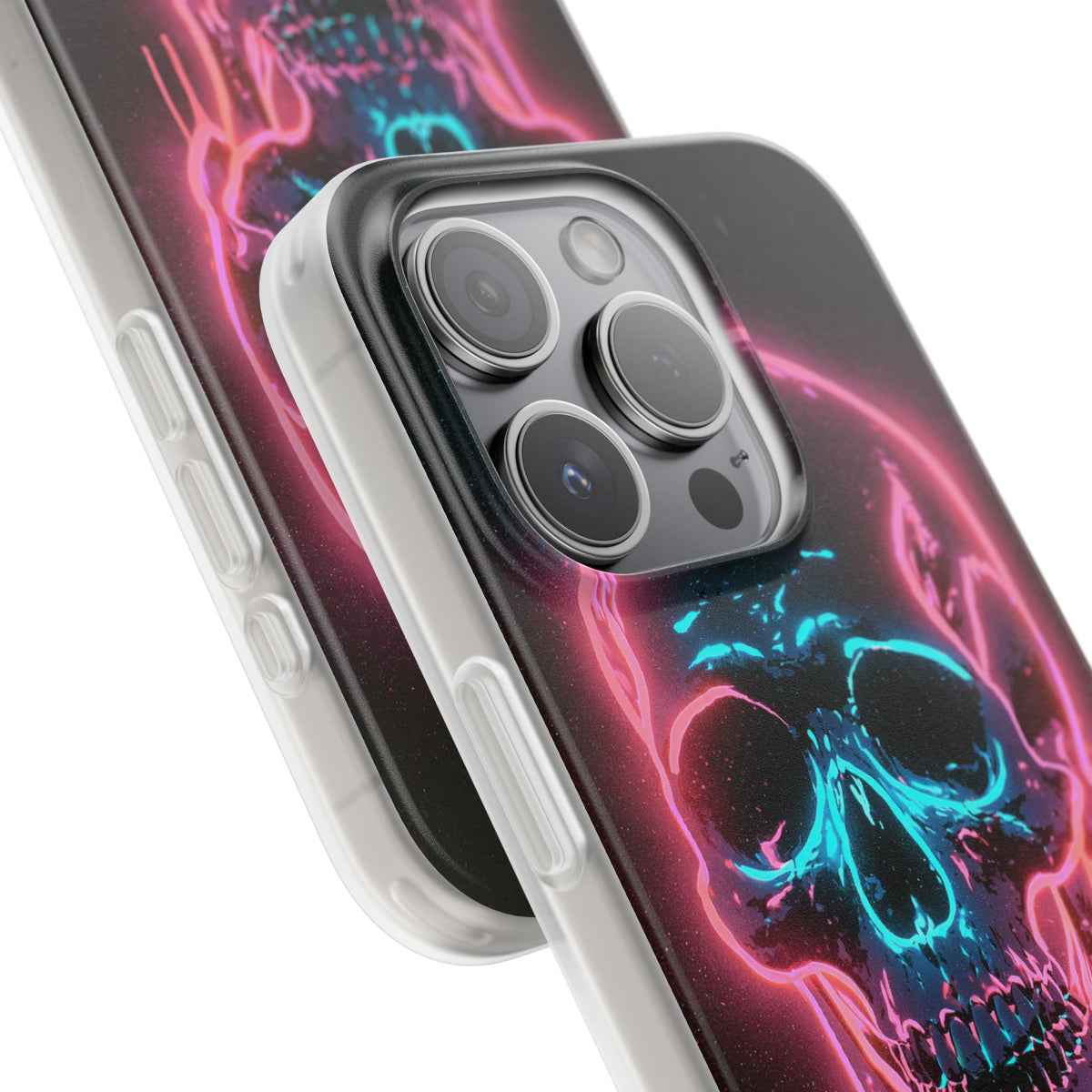 Neon Drip Skull · Lite Phone Case for iPhone ·  Black