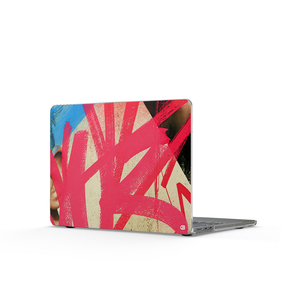 Neon Spray Tag · Clear Hard Case for MacBook · Pink