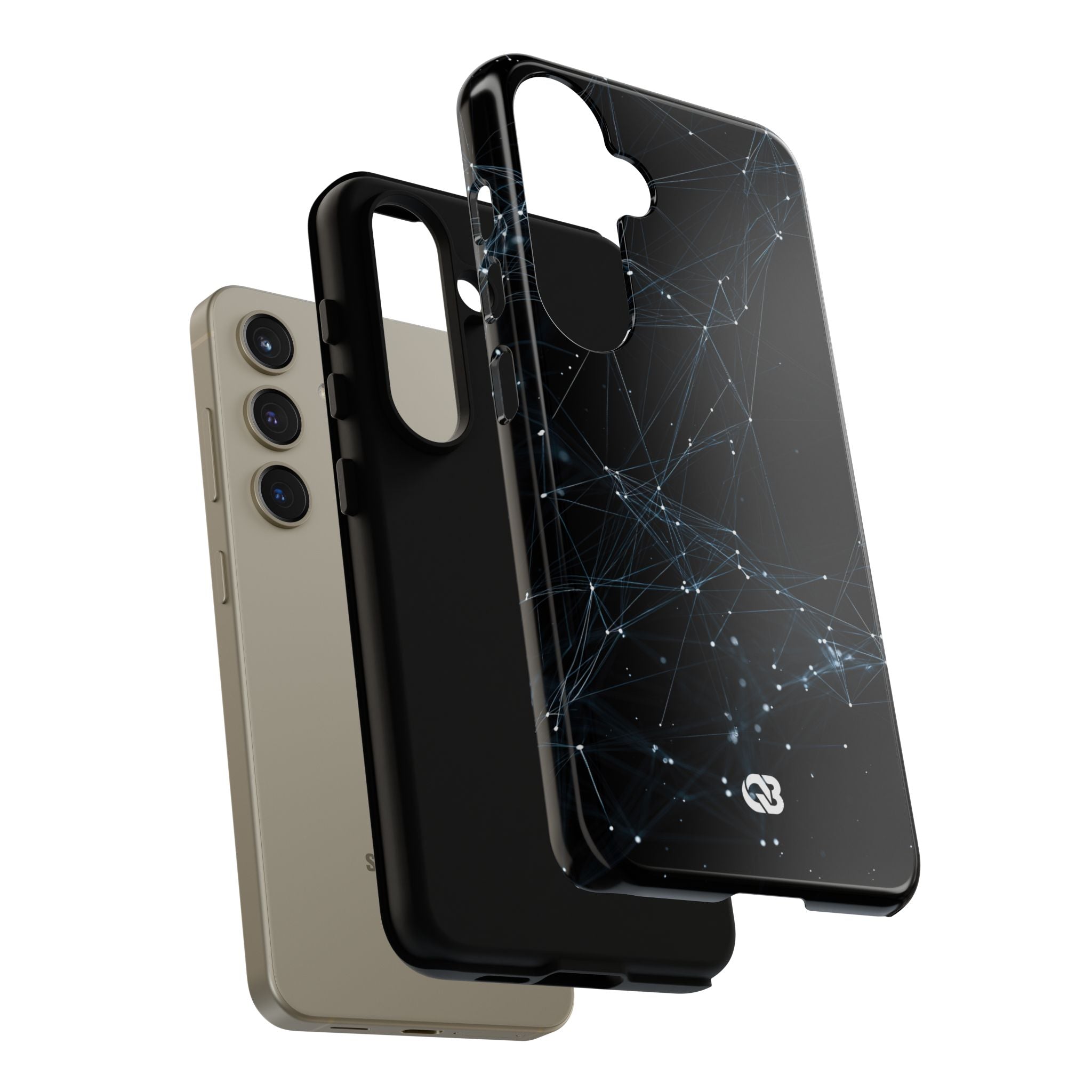 Black Tough Phone Case for Samsung - Arctic Neural Mesh