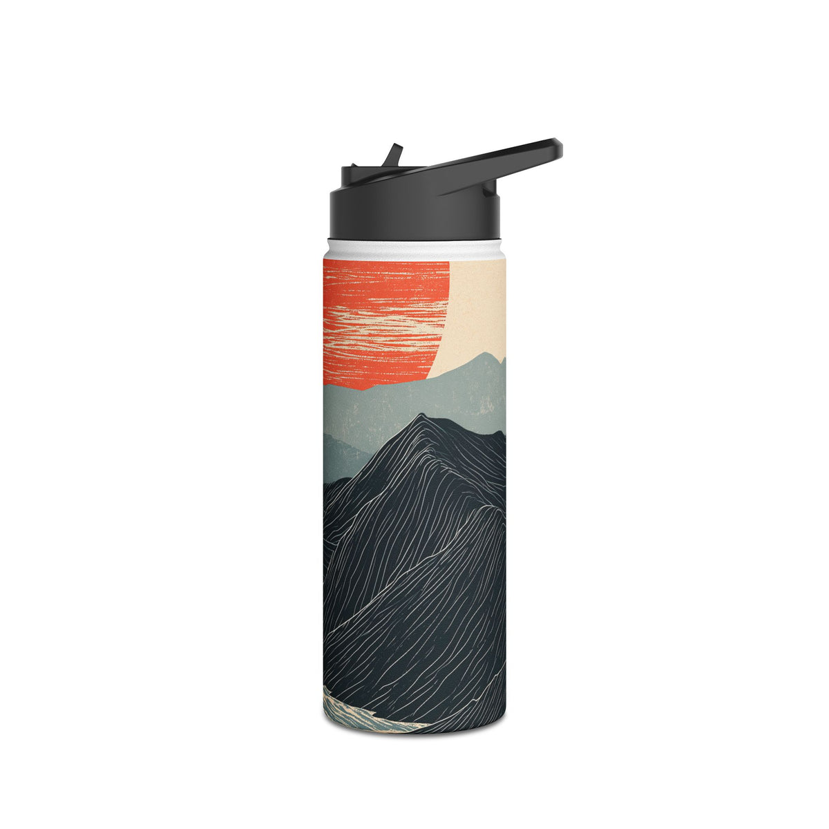 Crimson Ridge Horizon · Insulated Water Bottle · Black