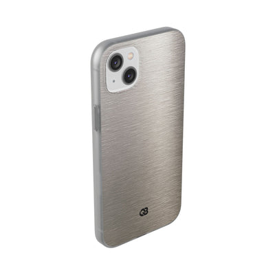 Grey Lite Phone Case for iPhone - Brushed Nickel Linen