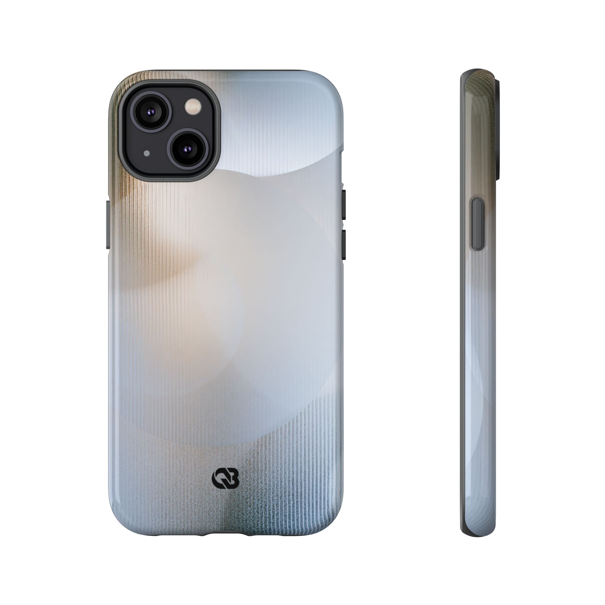 White Tough Phone Case for iPhone - Frosted Ribbed Sphere