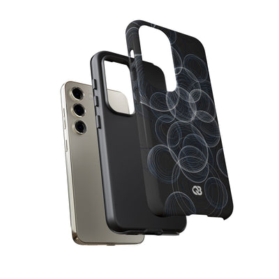 Black Tough Phone Case for Samsung - Frosted Ring Matrix