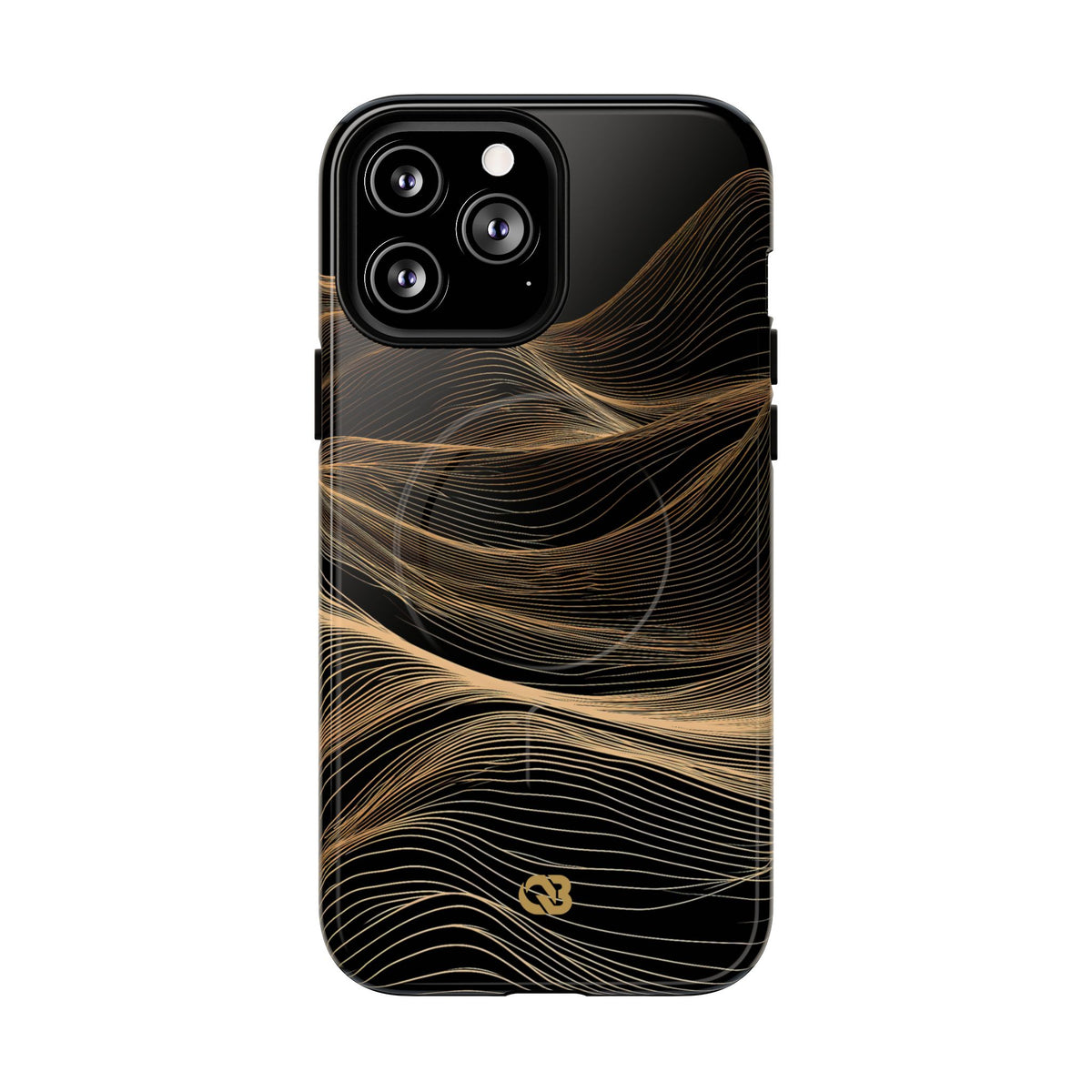 Golden Horizon Contours · Tough 2.0 Magnetic Phone Case for iPhone · Black