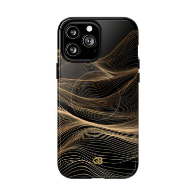 Golden Horizon Contours · Tough 2.0 Magnetic Phone Case for iPhone · Black