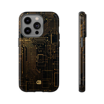 Gold Tough Phone Case for iPhone - Amber Core Mainframe