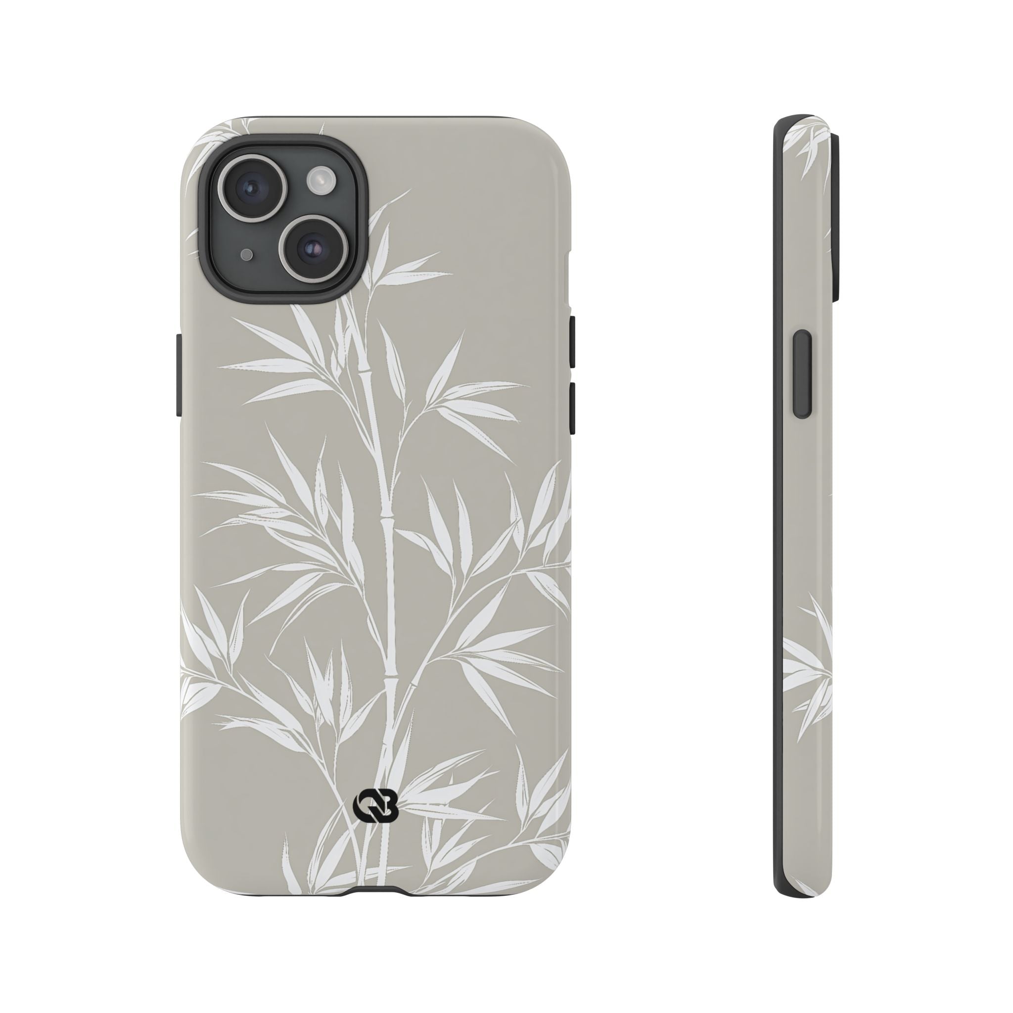 Beige Tough Phone Case for iPhone - Sandstone Bamboo Stalks