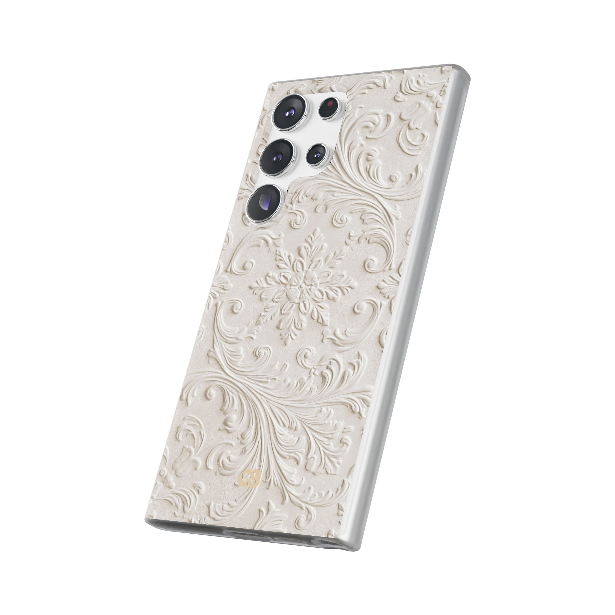 White Lite Phone Case for Samsung - Alabaster Floral Relief