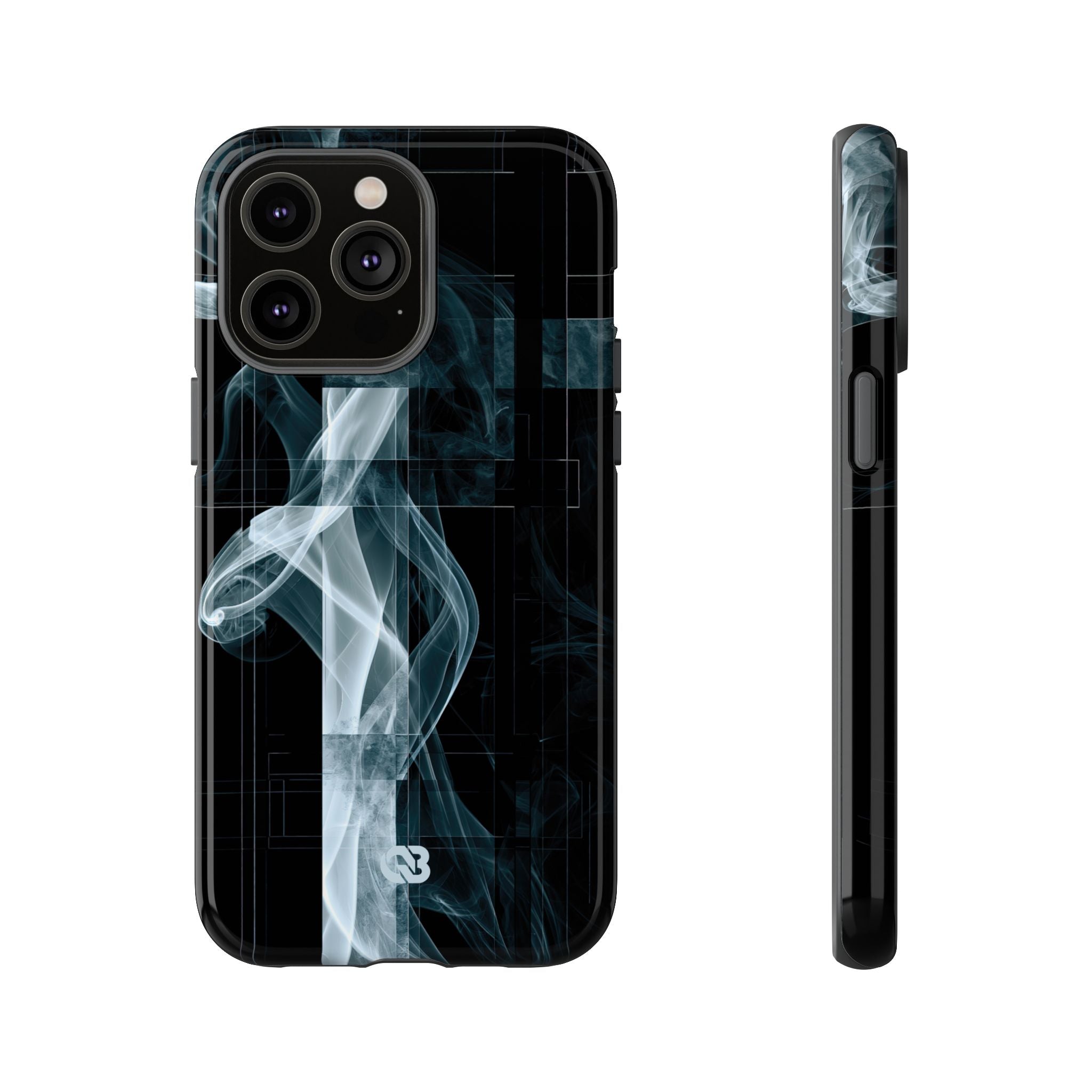 Black Tough Phone Case for iPhone - Arctic Vapor Grid