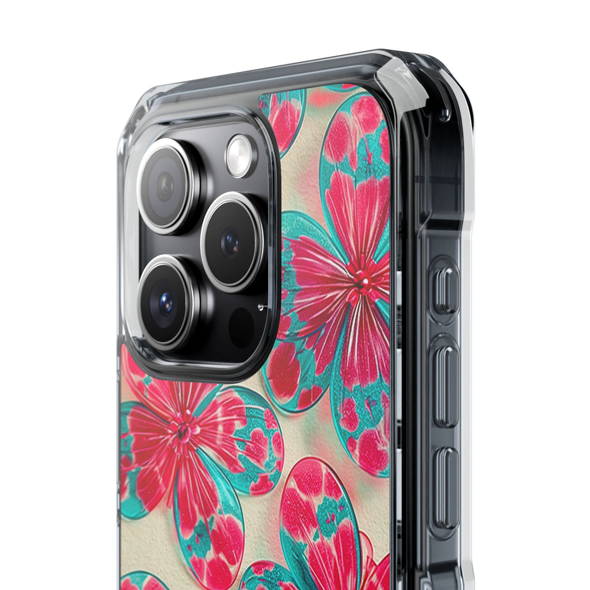 Lucite Jelly Bloom · Clear Impact Magnetic Phone Case for iPhone · Pink