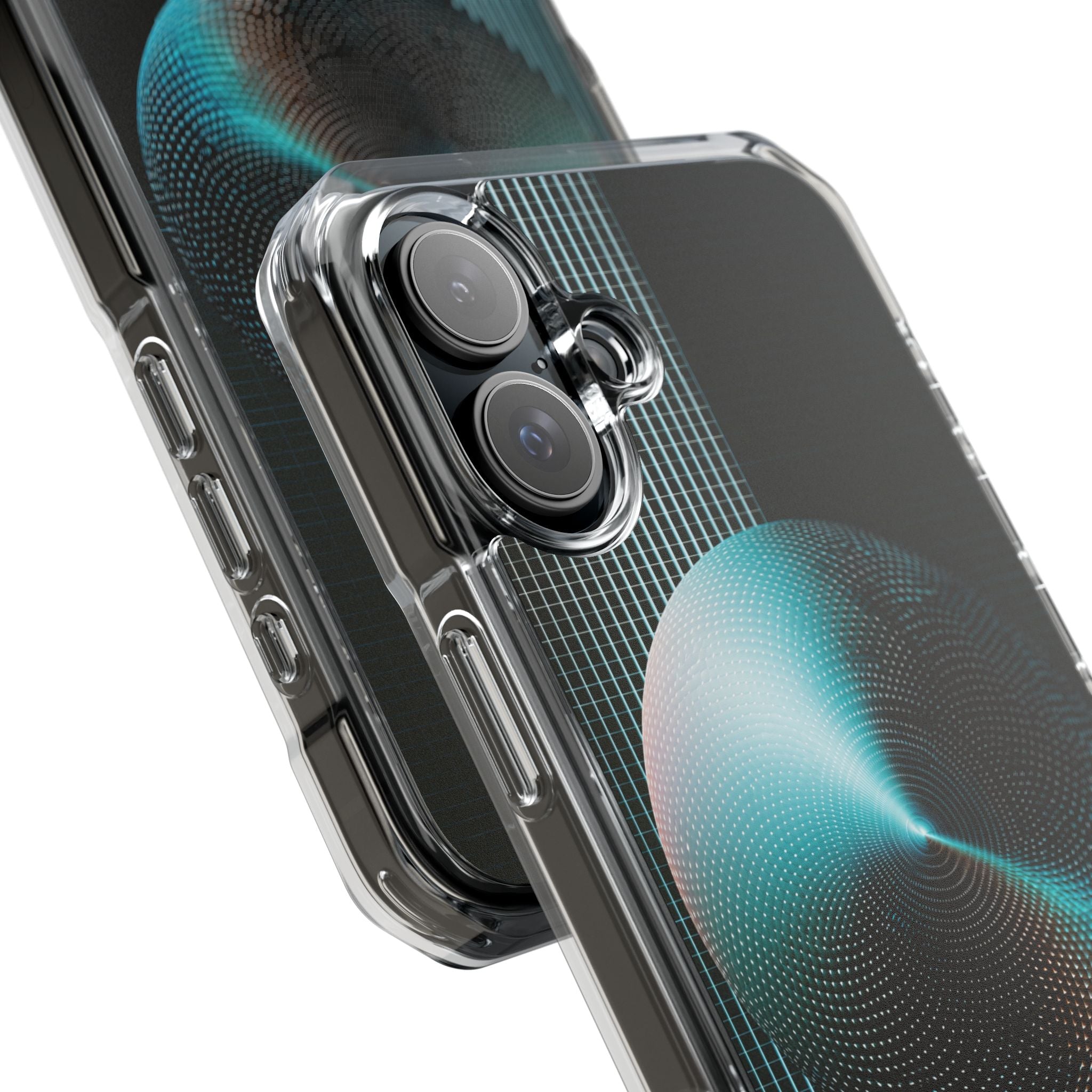 Blue Impact MagSafe Phone Case for iPhone - Cyan Vector Sphere