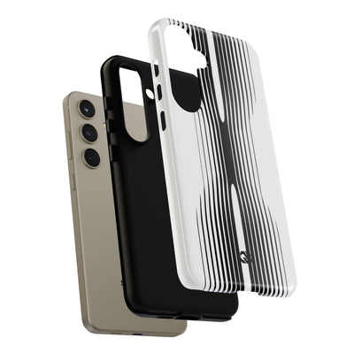 White Tough Phone Case for Samsung - Kinetic Mono Distortion