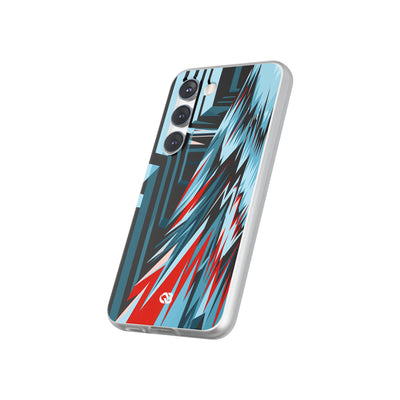 Blue Lite Phone Case for Samsung - Glitch Peak Cyan