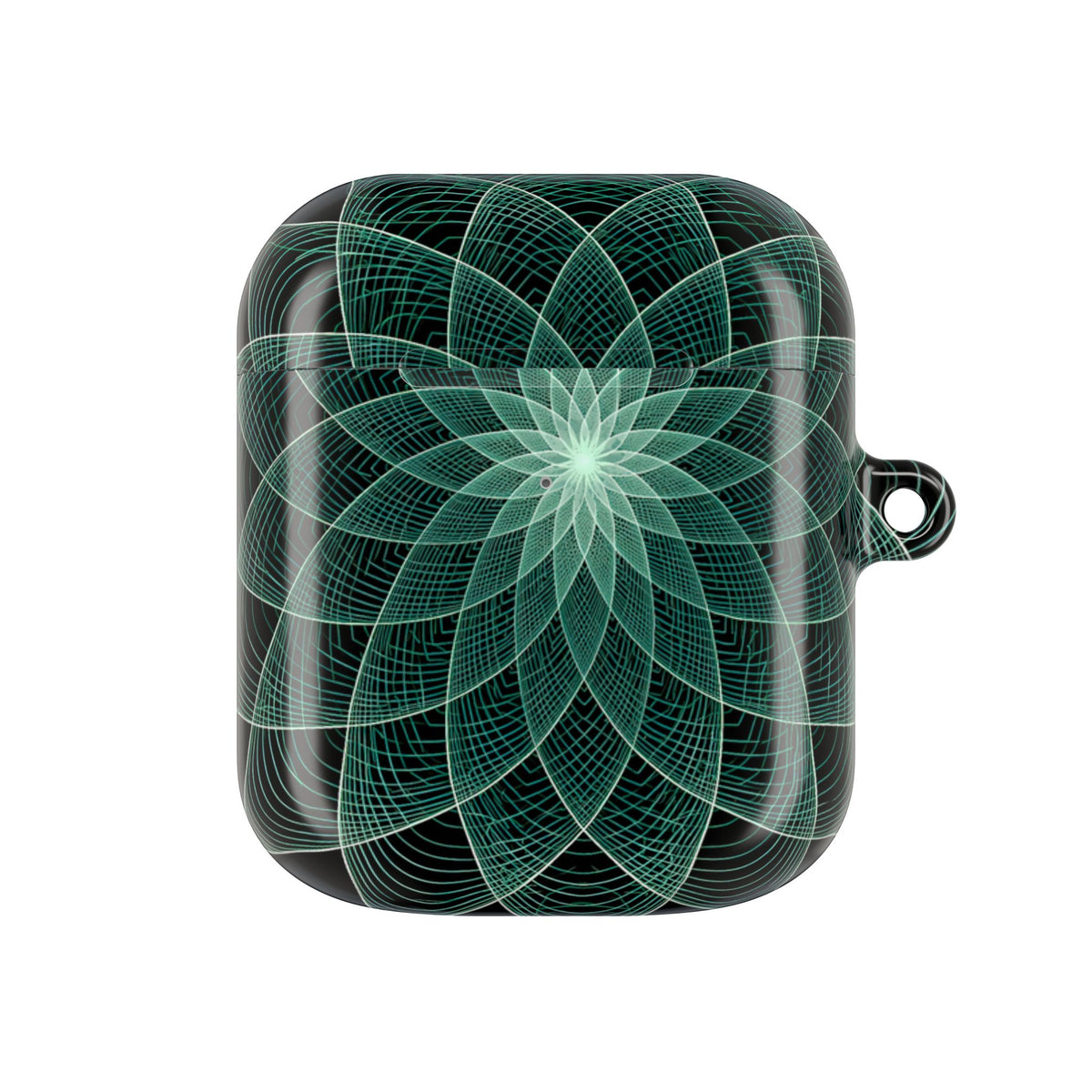 Verdant Harmonic Bloom · Hard Case for AirPods & AirPods Pro · Black