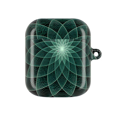 Verdant Harmonic Bloom · Hard Case for AirPods & AirPods Pro · Black