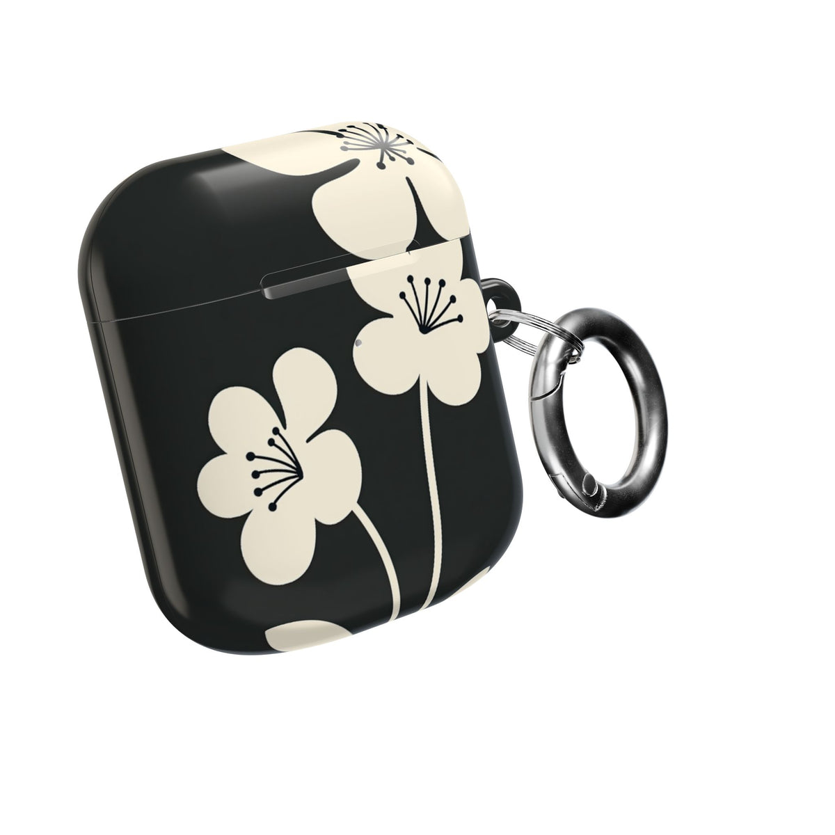 Nordic Blossom · Hard Case for AirPods & AirPods Pro · Black