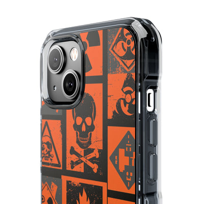 Urban Hazard · Clear Impact Magnetic Phone Case for iPhone · Orange
