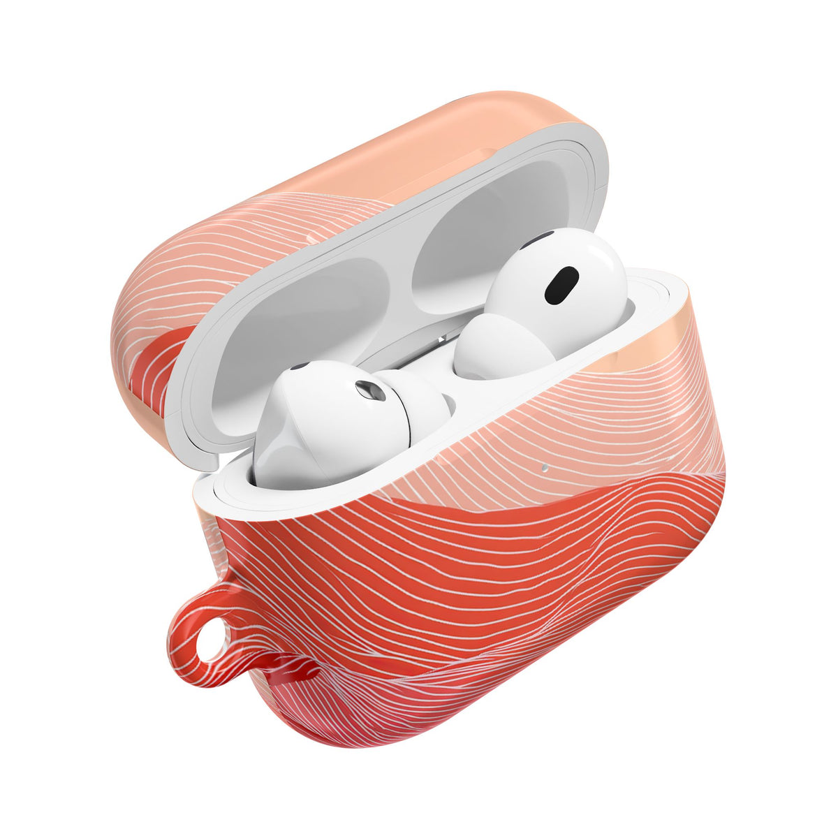 Coral Ridge Contours · Hard Case for AirPods & AirPods Pro · Red