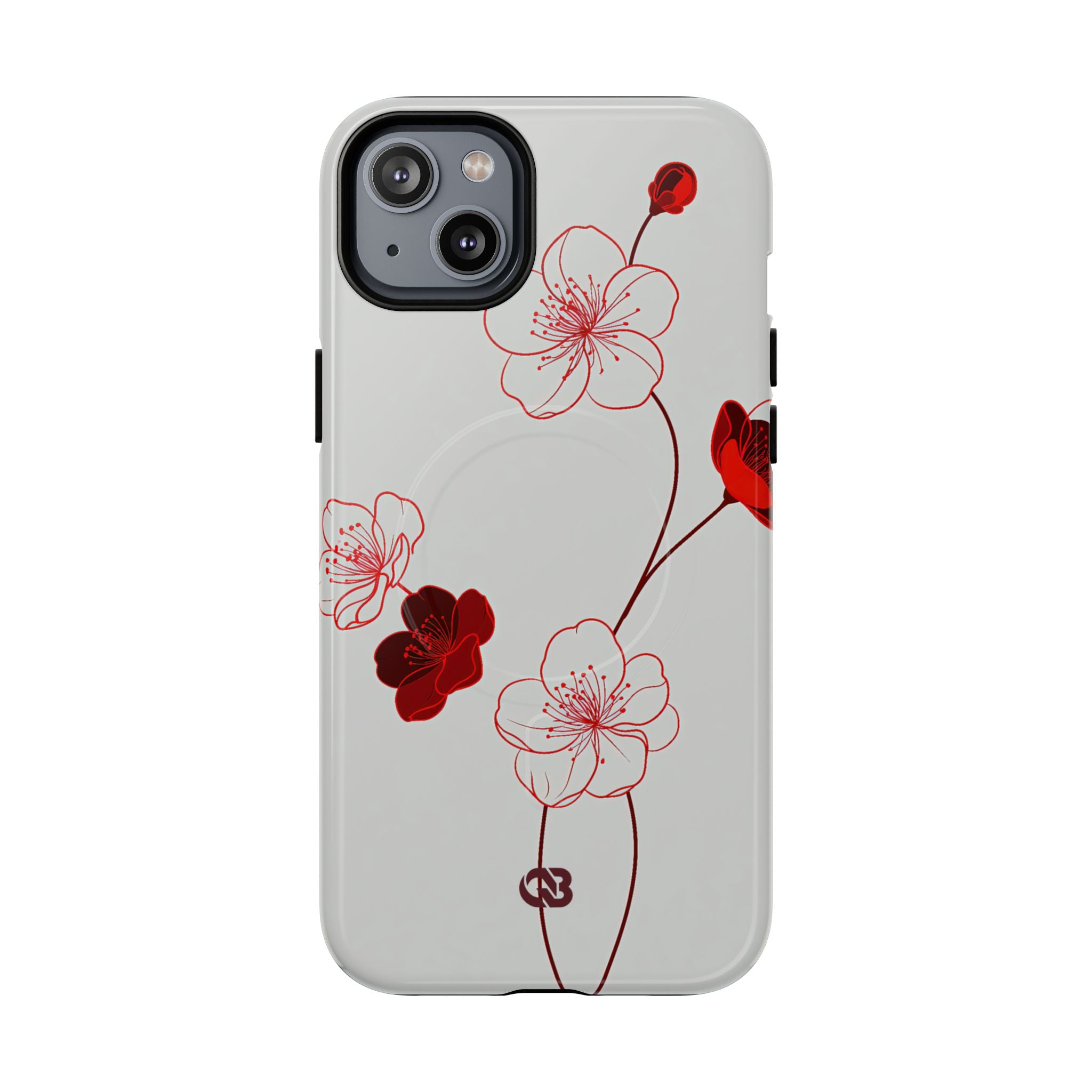 Red Tough 2.0 Magsafe Phone Case for iPhone - Kyoto Ember Bloom