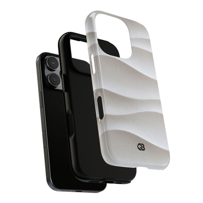 White Tough Phone Case for iPhone - Arctic Flow Ridges