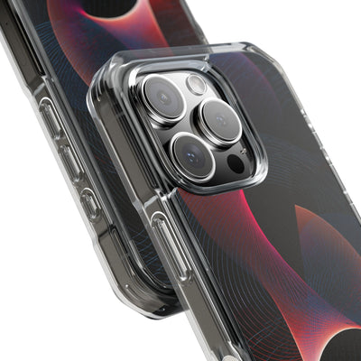 Black Impact MagSafe Phone Case for iPhone - Cobalt Crimson Flux