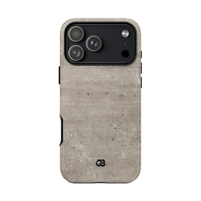 Grey Tough Phone Case for iPhone - Brutalist Stone Grit