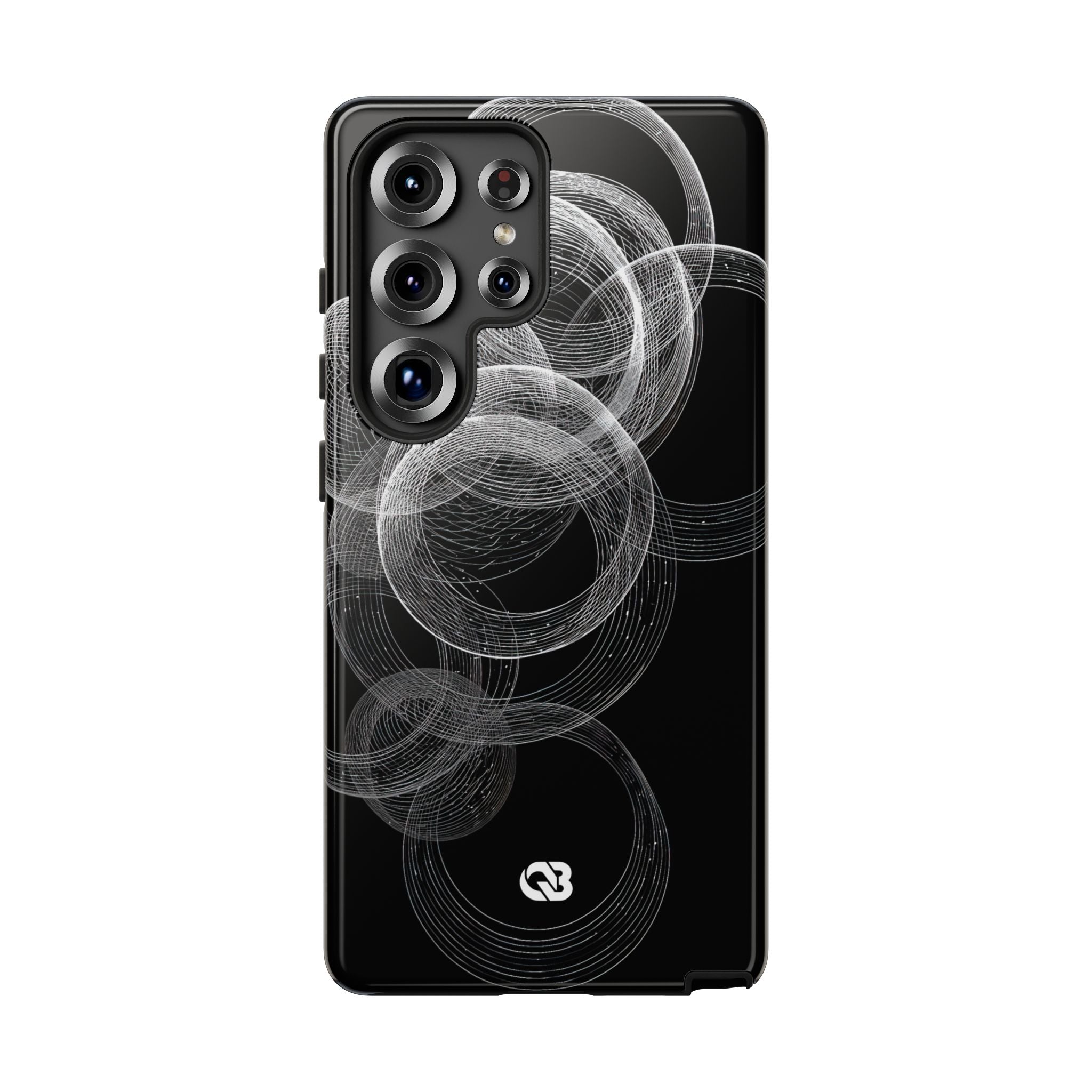 Black Tough Phone Case for Samsung - Kinetic Wireframe Orbit