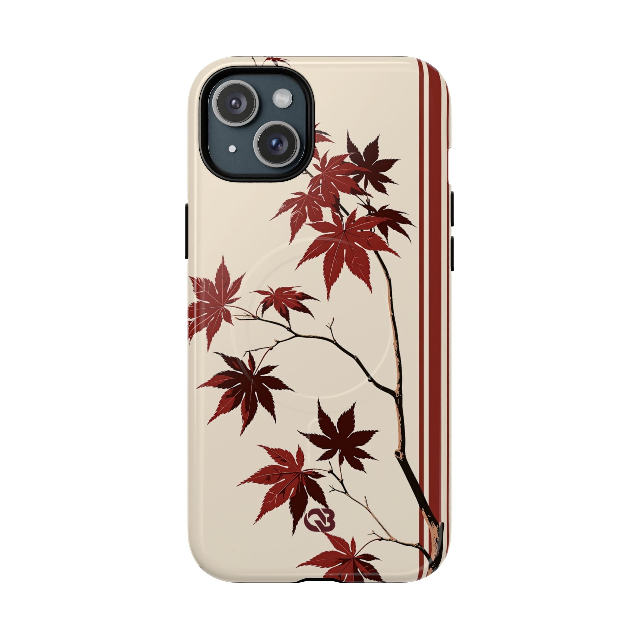 Red Tough 2.0 Magsafe Phone Case for iPhone - Crimson Momiji Stripe