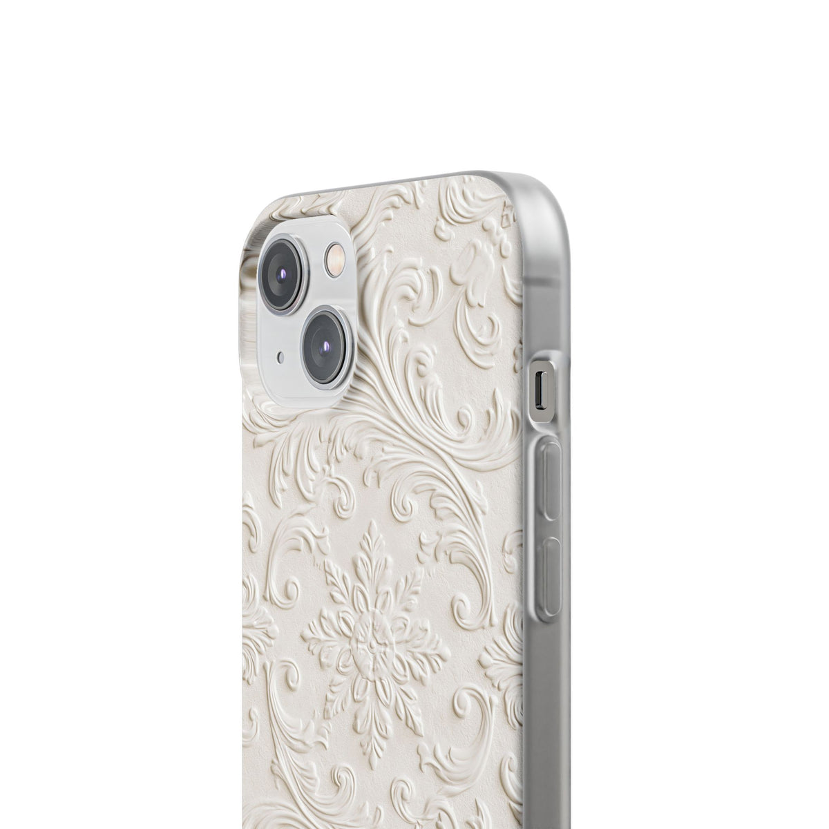Ivory Baroque Relief · Lite Phone Case for iPhone ·  White