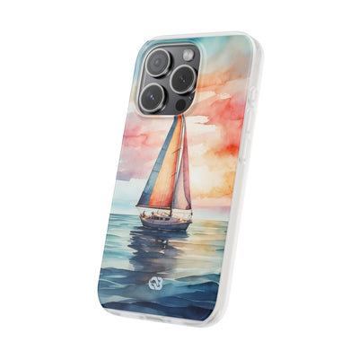Crimson Horizon Sail · Soft Custodia per iPhone