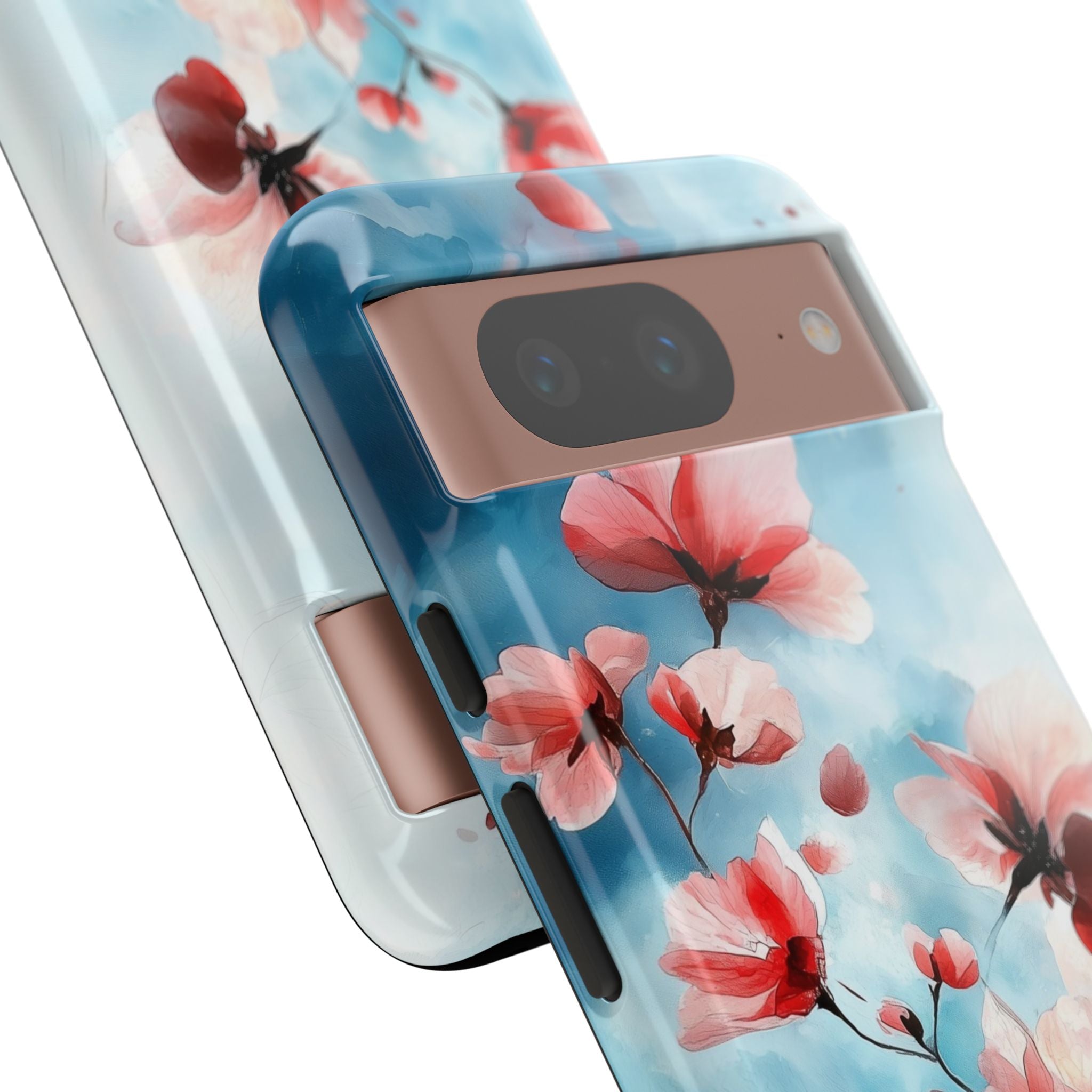 Pink Blossom Drift Google Pixel 8 Case - Tough