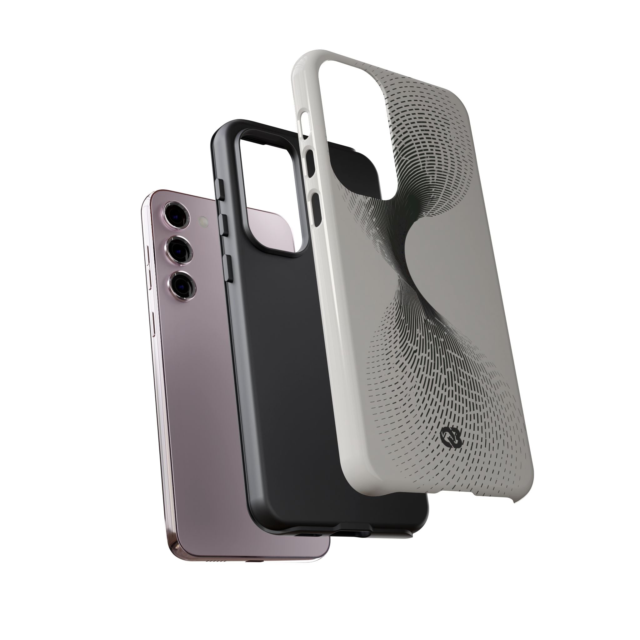 White Tough Phone Case for Samsung - Linear Torsion Grid